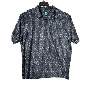 Pro Tour Polo Golf Shirt Mens XXL Coolplay Blue White Short Sleeve